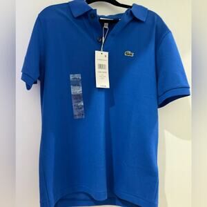 Boys Lacoste Blue Polo Shirt - Classic Pique - Kids Size 14 -Brand New with tags